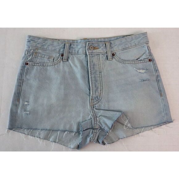 Old Navy Women's Sz 8 Light Blue Camila High-Rise O.G. Straight Shorty Shorts - Picture 1 of 7